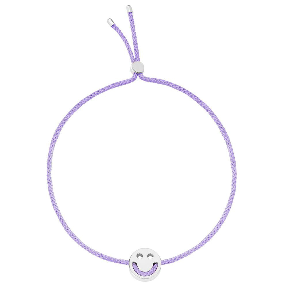 Ruifier Friends Happy Cord Bracelet Lilac Sterling Silver