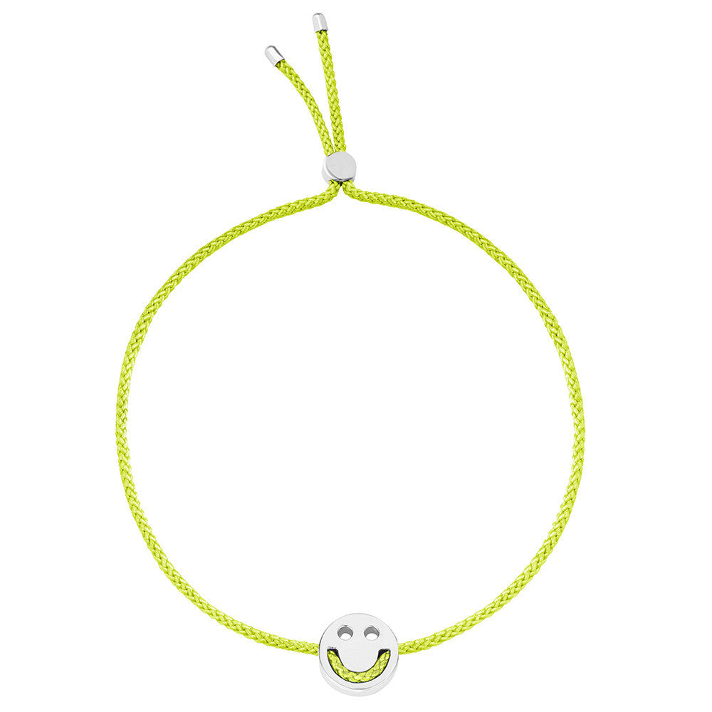 Ruifier Friends Happy Cord Bracelet Lime Green Sterling Silver