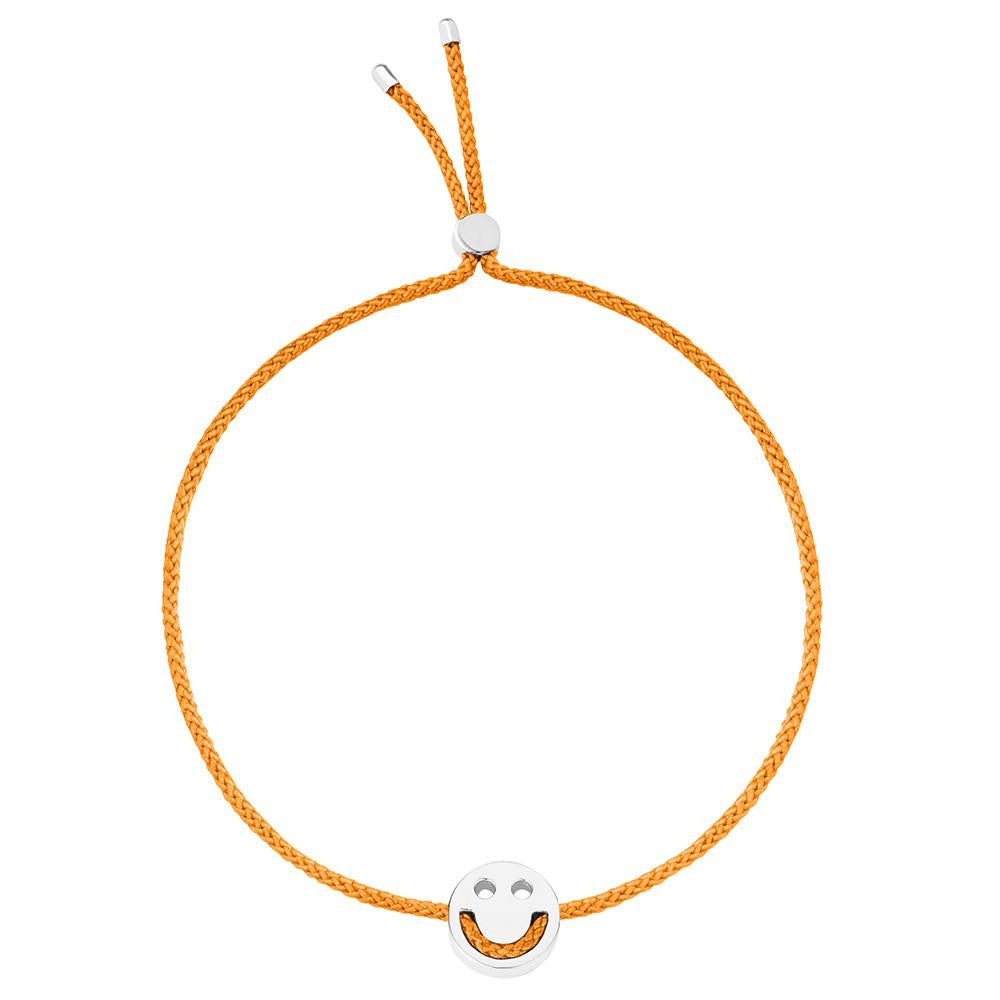Ruifier Friends Happy Cord Bracelet Orange Sterling Silver