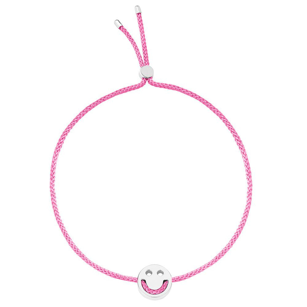 Ruifier Friends Happy Cord Bracelet Pink Sterling Silver