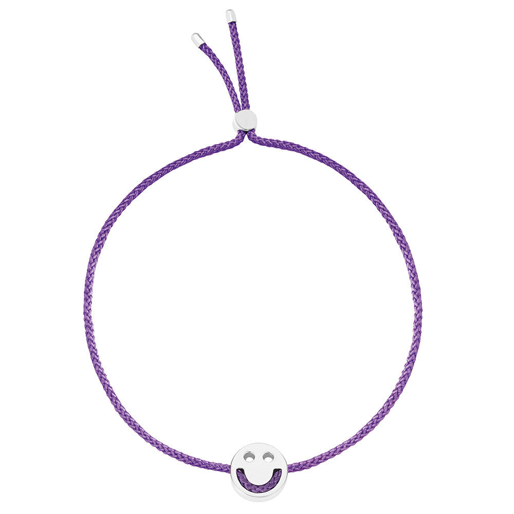Ruifier Friends Happy Cord Bracelet Purple Sterling Silver