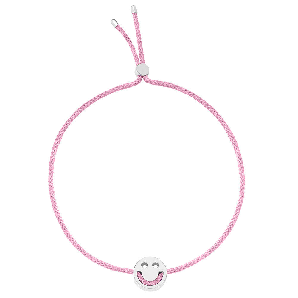 Ruifier Friends Happy Cord Bracelet Rose Pink Sterling Silver