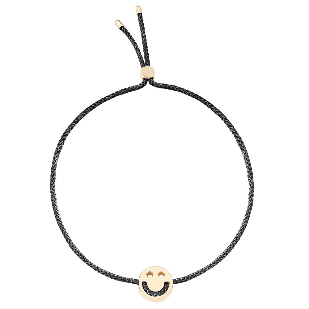 Ruifier Friends Happy Cord Bracelet Black Yellow Gold