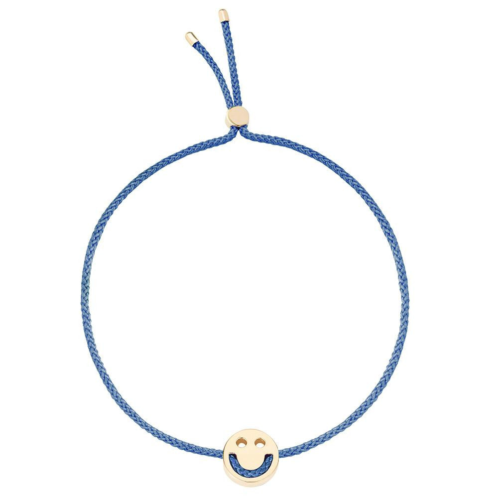Ruifier Friends Happy Cord Bracelet Dusky Blue Yellow Gold