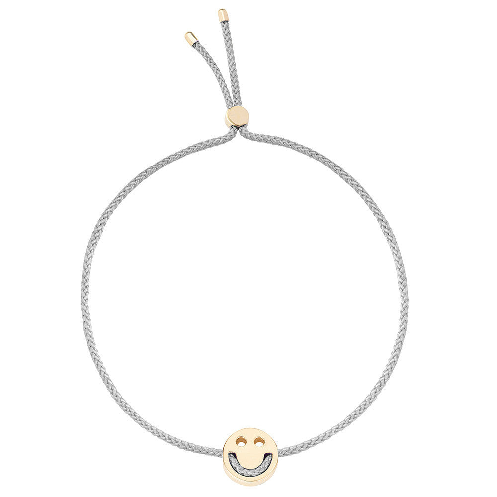Ruifier Friends Happy Cord Bracelet Light Grey Yellow Gold