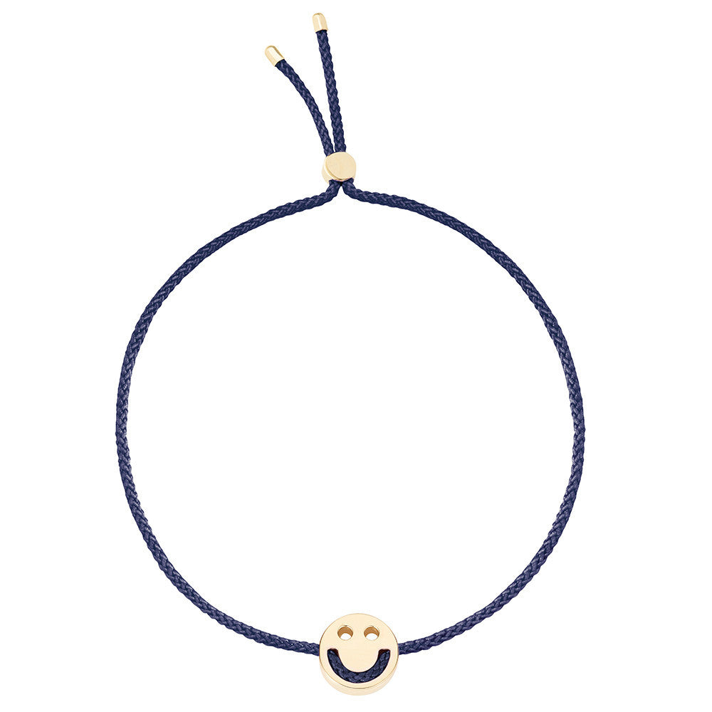 Ruifier Friends Happy Cord Bracelet Navy Yellow Gold