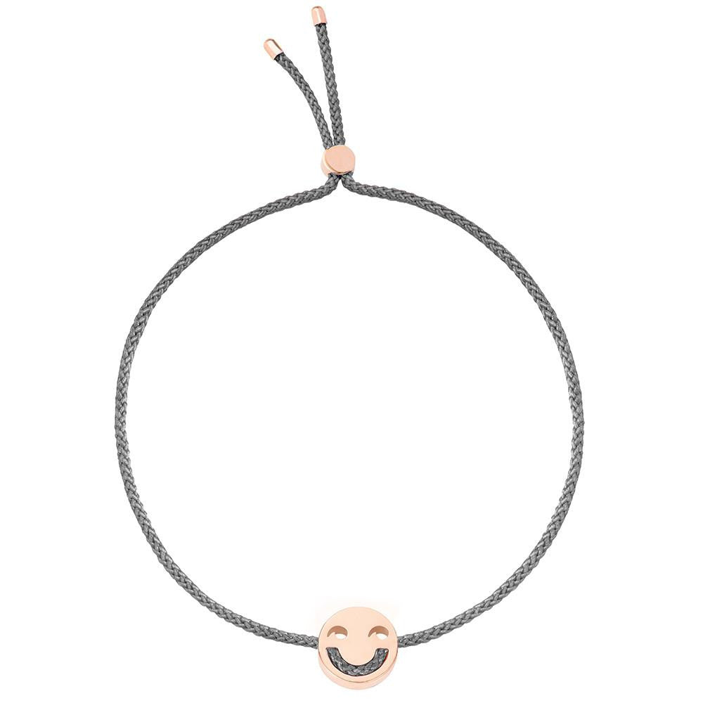 Ruifier Friends Jokey Cord Bracelet Dark Grey Rose Gold