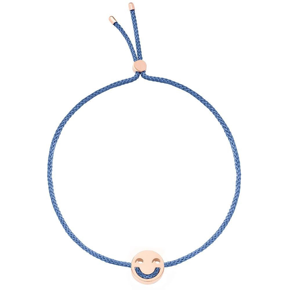 Ruifier Friends Jokey Cord Bracelet Dusky Blue Rose Gold
