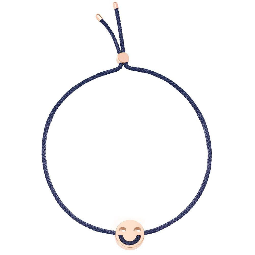Ruifier Friends Jokey Cord Bracelet Navy Rose Gold
