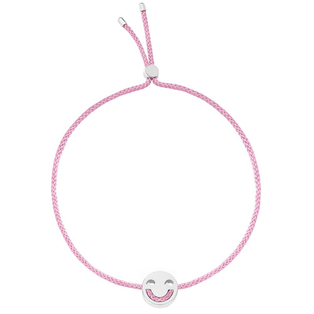Ruifier Friends Jokey Cord Bracelet Rose Pink Sterling Silver
