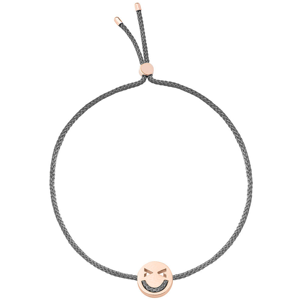 Ruifier Friends Merry Cord Bracelet Dark Grey Rose Gold