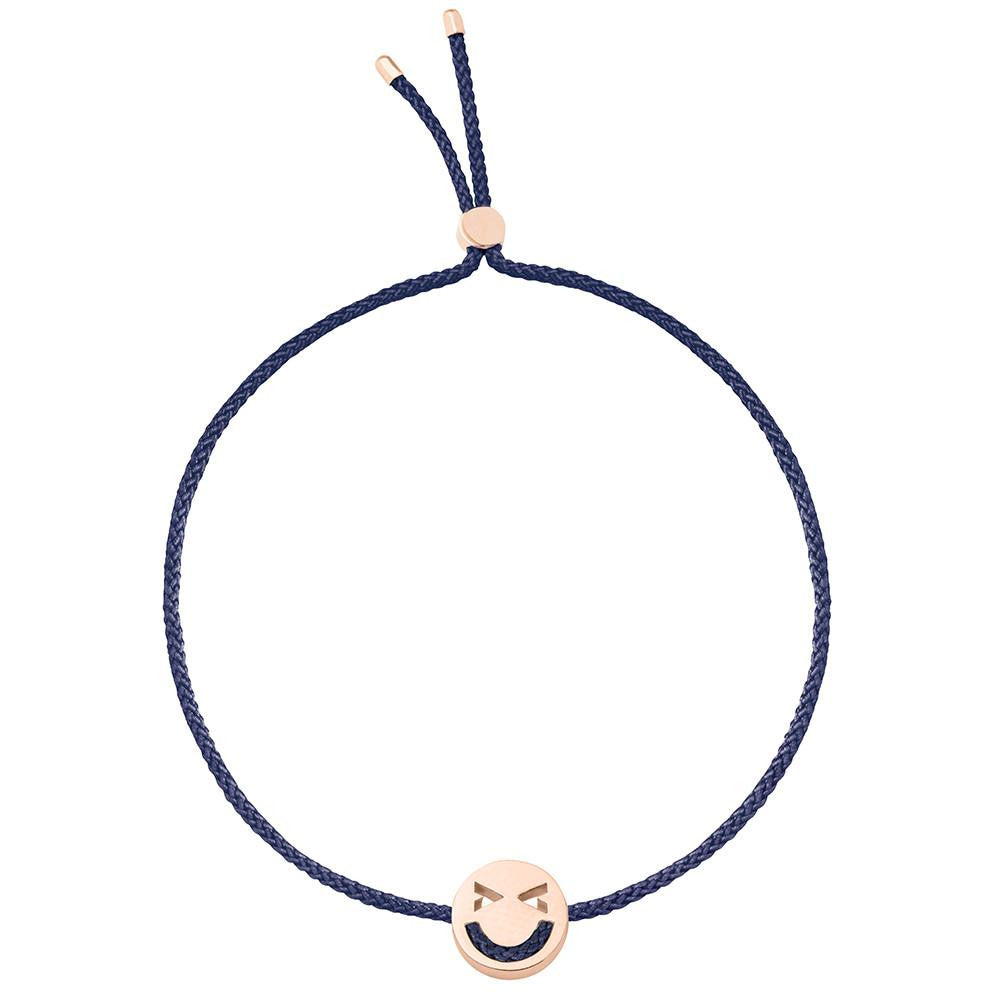 Ruifier Friends Merry Cord Bracelet Navy Rose Gold