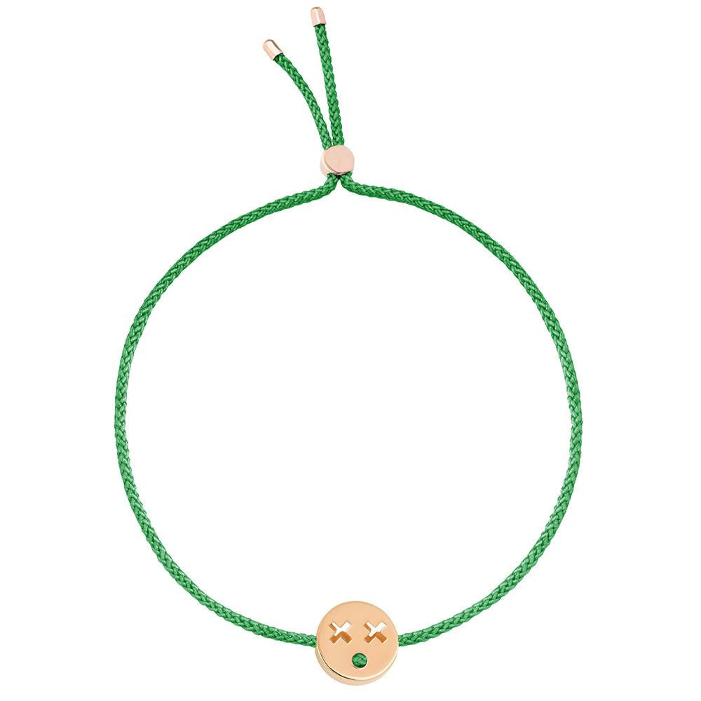 Ruifier Friends Quirky Cord Bracelet Green Rose Gold