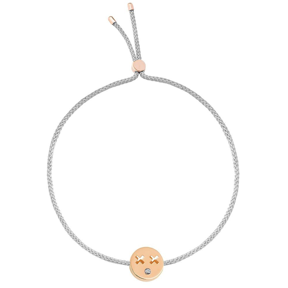Ruifier Friends Quirky Cord Bracelet Light Grey Rose Gold