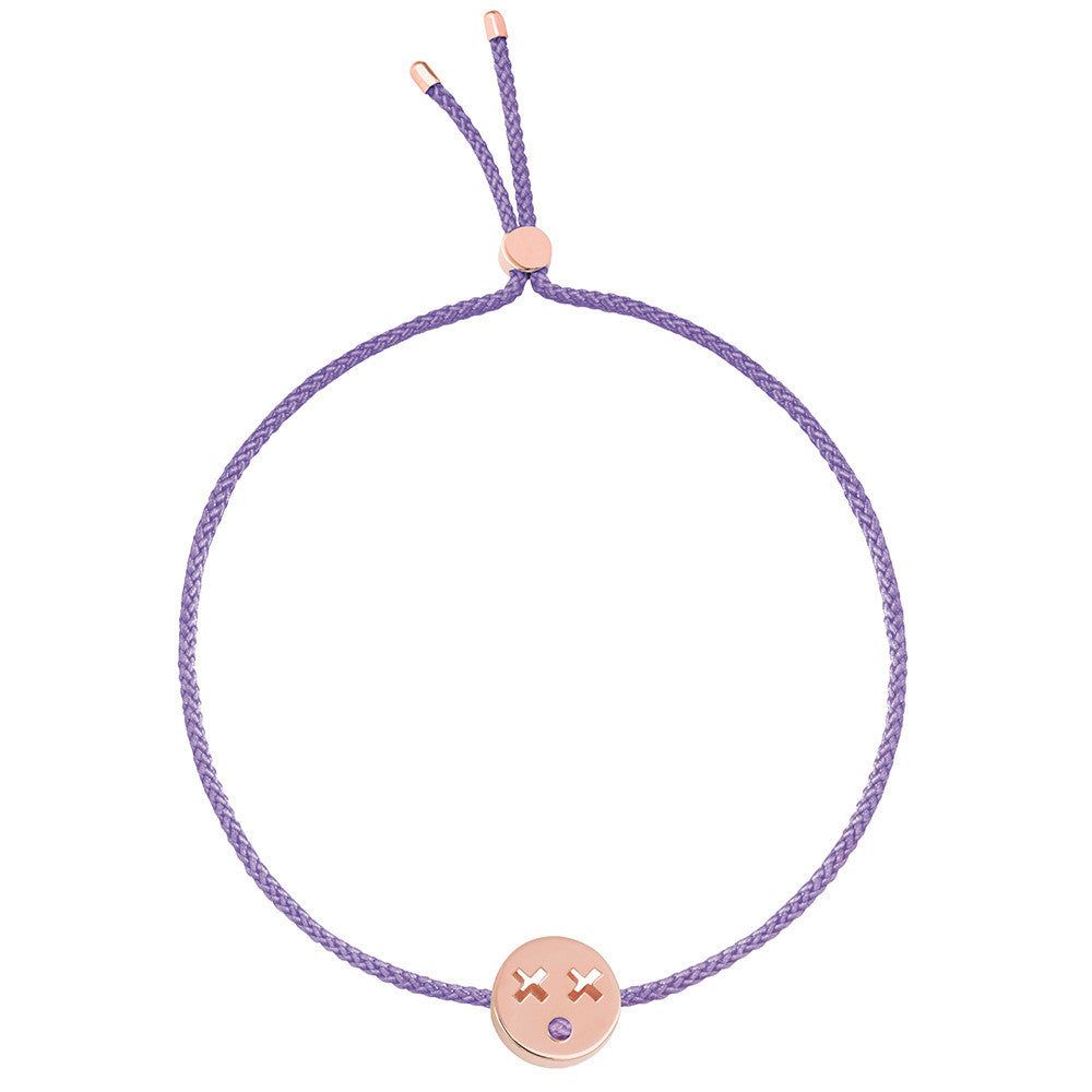 Ruifier Friends Quirky Cord Bracelet Lilac Rose Gold