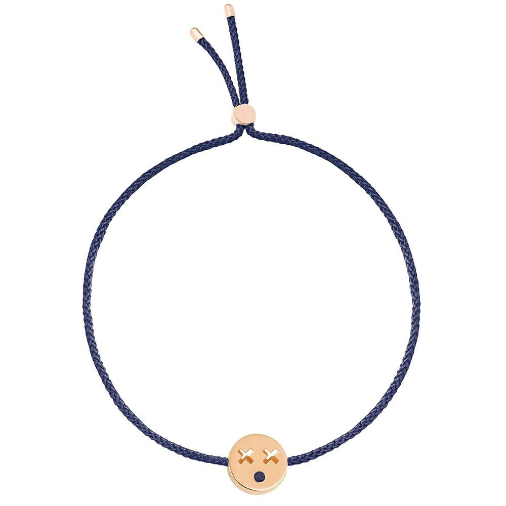 Ruifier Friends Quirky Cord Bracelet Navy Rose Gold