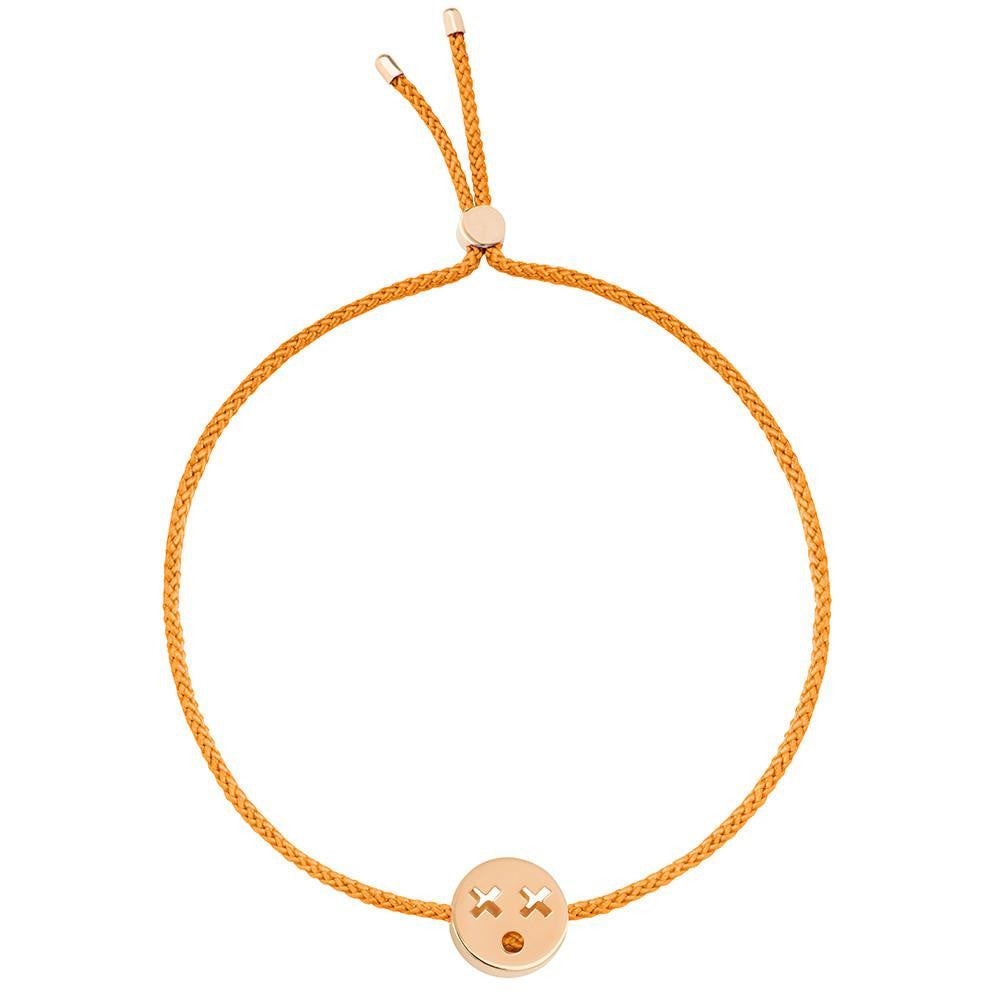 Ruifier Friends Quirky Cord Bracelet Orange Rose Gold
