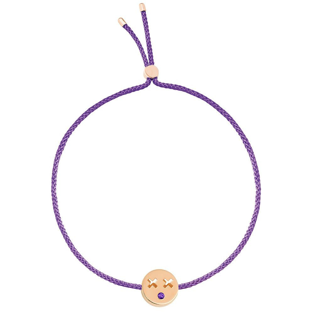 Ruifier Friends Quirky Cord Bracelet Purple Rose Gold