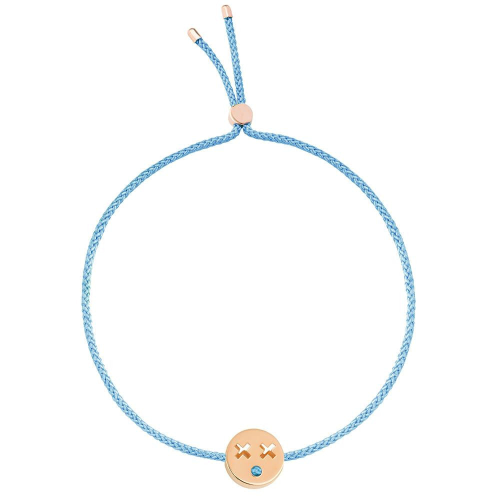 Ruifier Friends Quirky Cord Bracelet Sky Blue Rose Gold