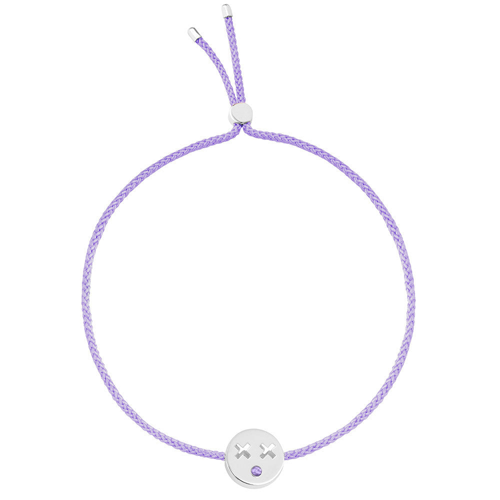 Ruifier Friends Quirky Cord Bracelet Lilac Sterling Silver