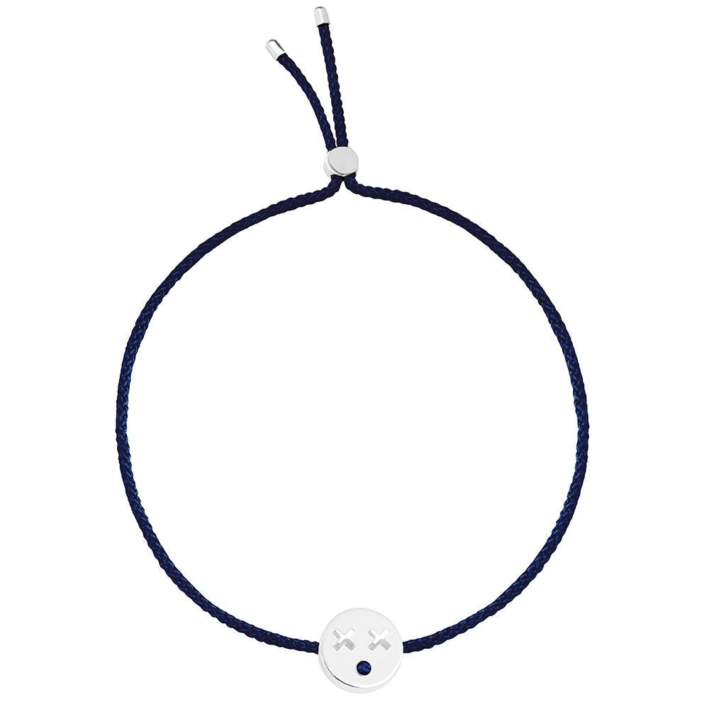 Ruifier Friends Quirky Cord Bracelet Navy Sterling Silver