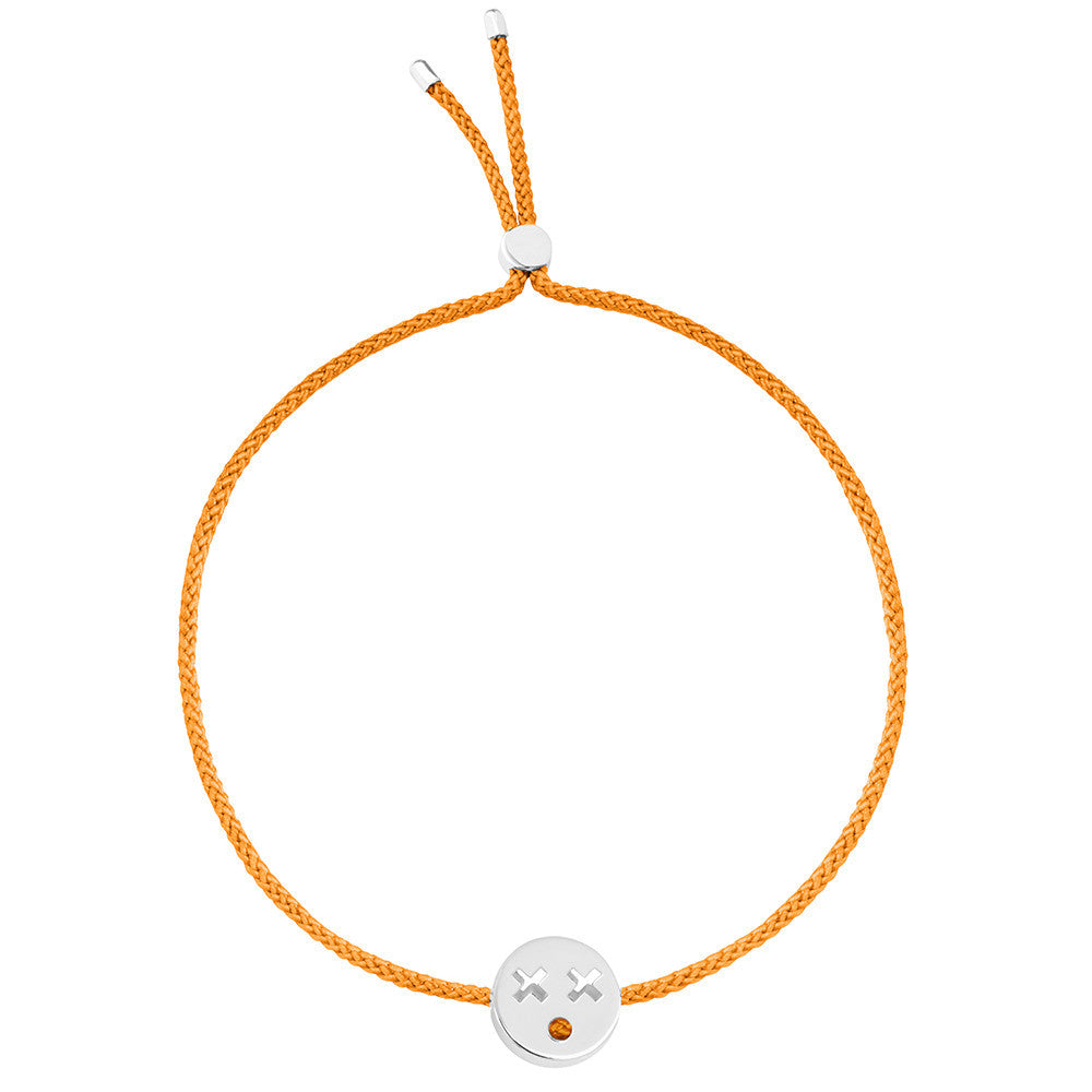 Ruifier Friends Quirky Cord Bracelet Orange Sterling Silver