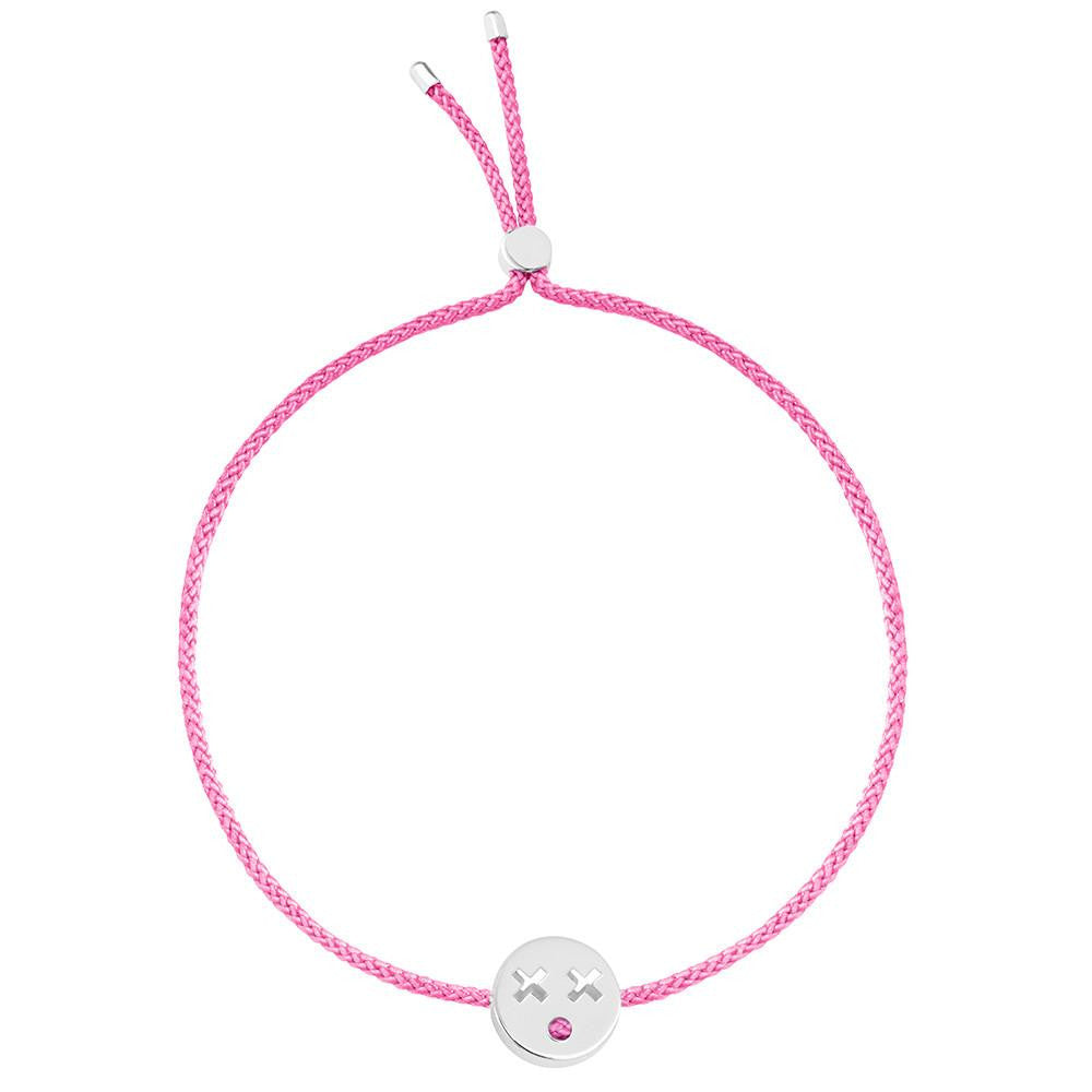 Ruifier Friends Quirky Cord Bracelet Pink Sterling Silver