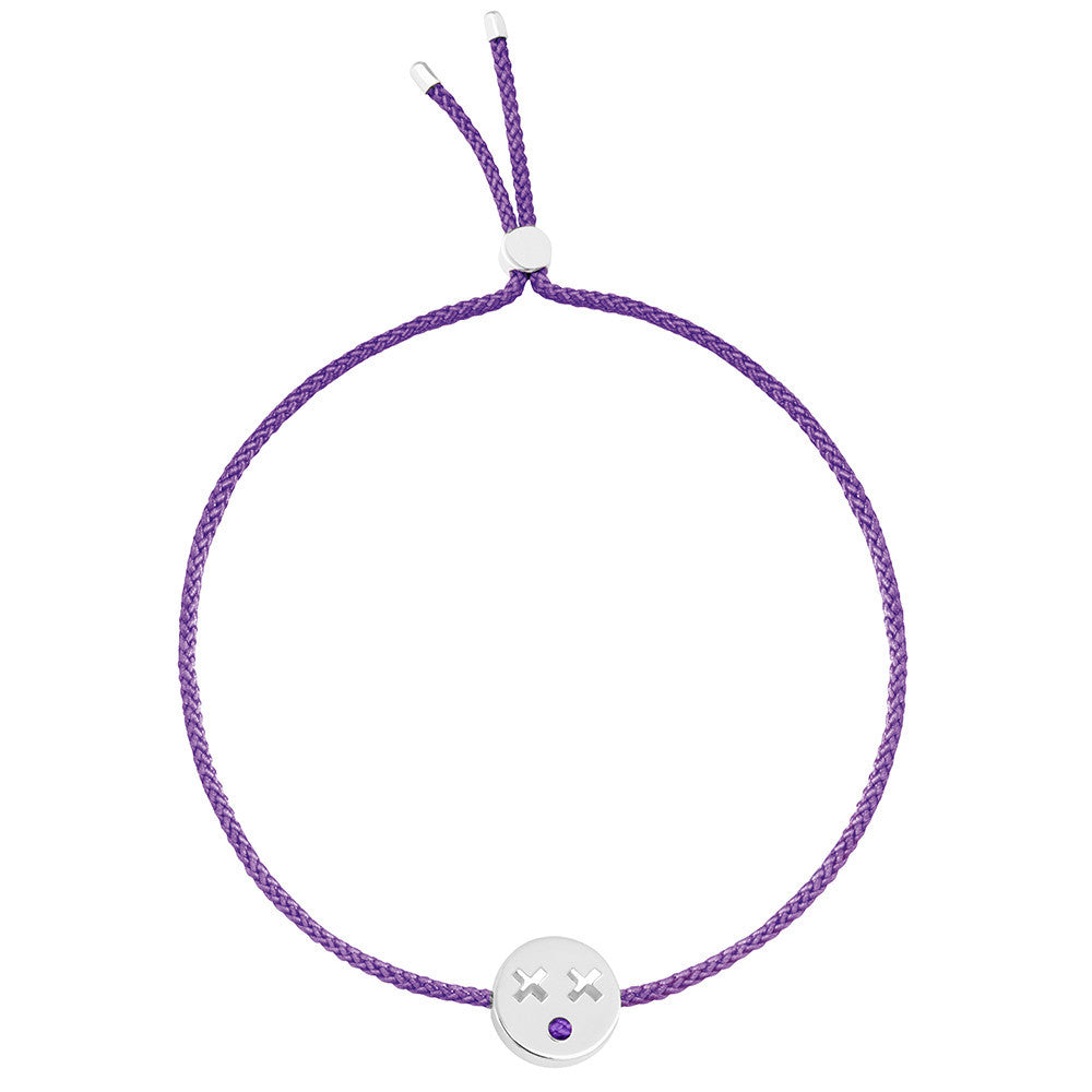 Ruifier Friends Quirky Cord Bracelet Purple Sterling Silver