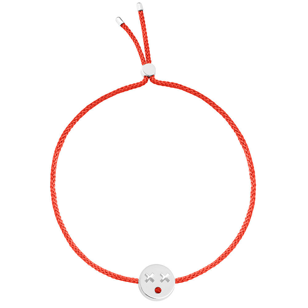 Ruifier Friends Quirky Cord Bracelet Red Sterling Silver
