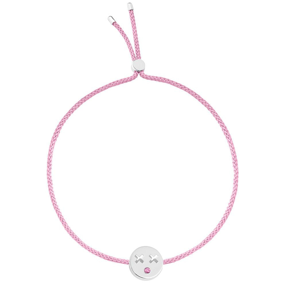 Ruifier Friends Quirky Cord Bracelet Rose Pink Sterling Silver