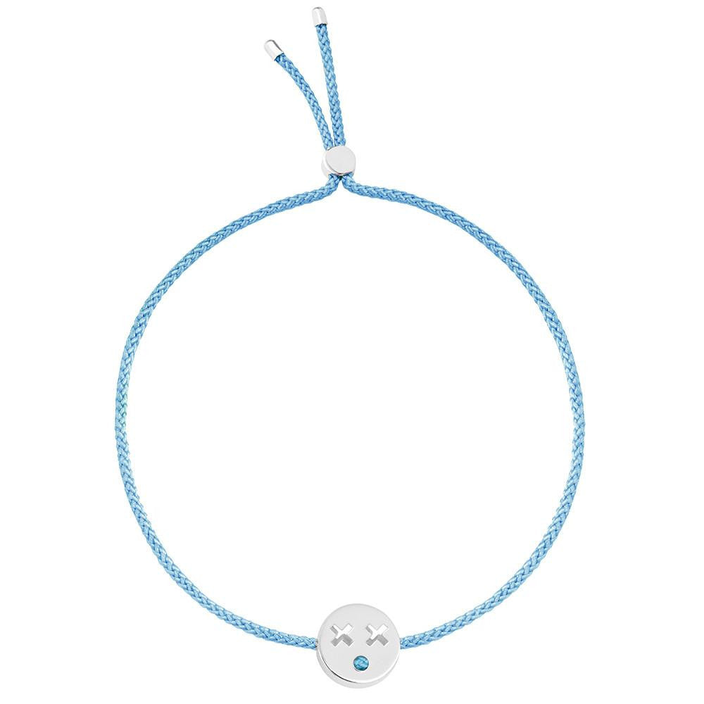 Ruifier Friends Quirky Cord Bracelet Sky Blue Sterling Silver