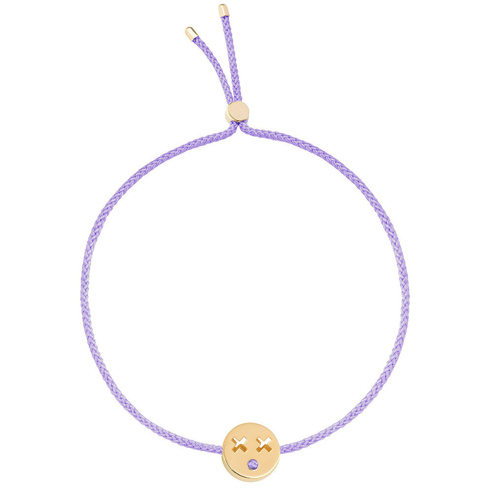 Ruifier Friends Quirky Cord Bracelet Lilac Yellow Gold