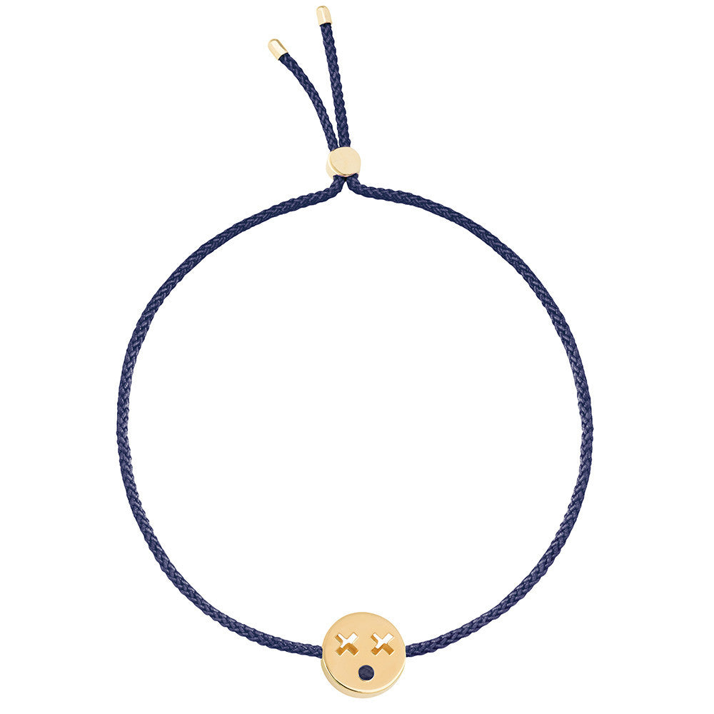 Ruifier Friends Quirky Cord Bracelet Navy Yellow Gold