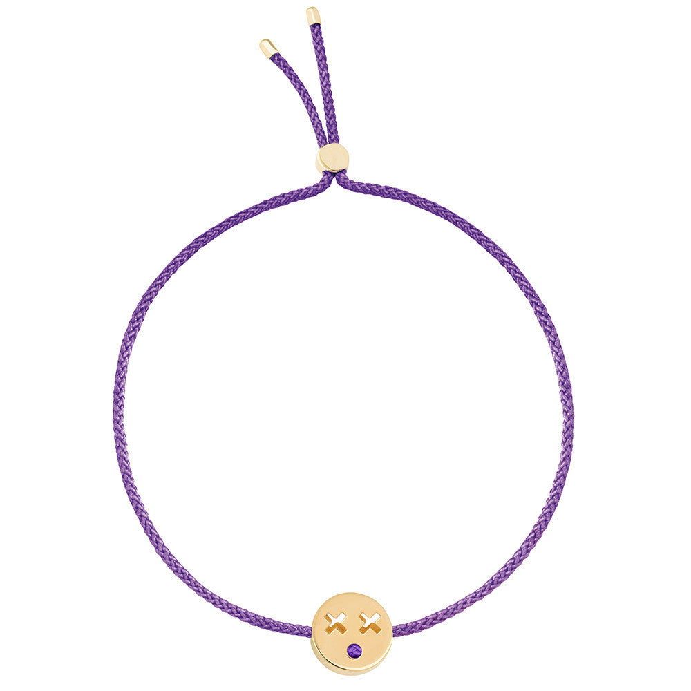 Ruifier Friends Quirky Cord Bracelet Purple Yellow Gold
