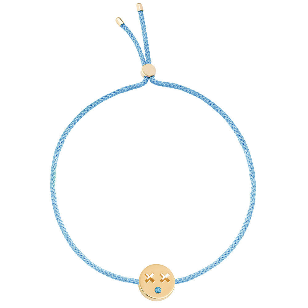 Ruifier Friends Quirky Cord Bracelet Sky Blue Yellow Gold