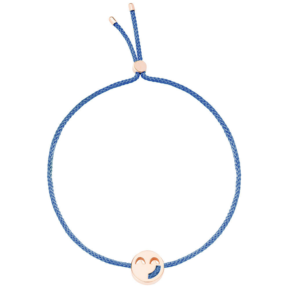 Ruifier Friends Sassy Cord Bracelet Dusky Blue Rose Gold