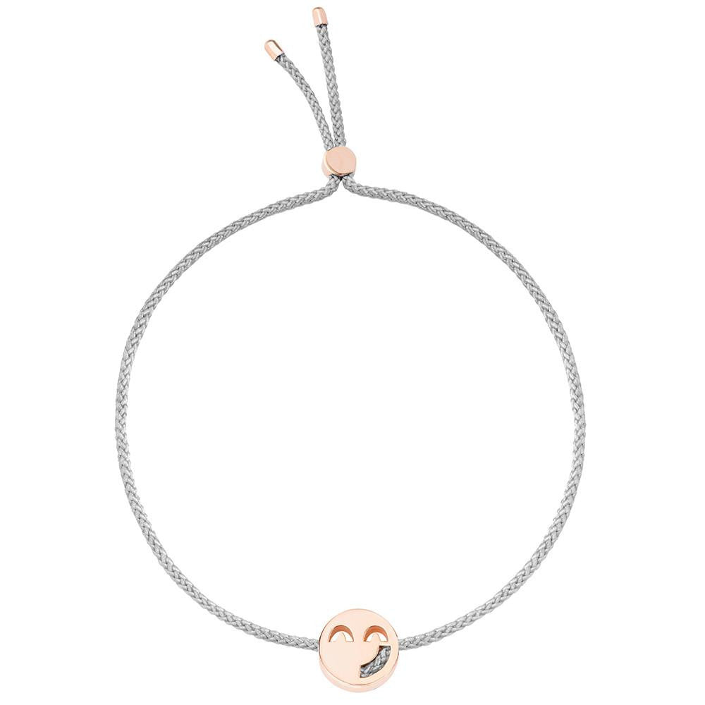 Ruifier Friends Sassy Cord Bracelet Light Grey Rose Gold