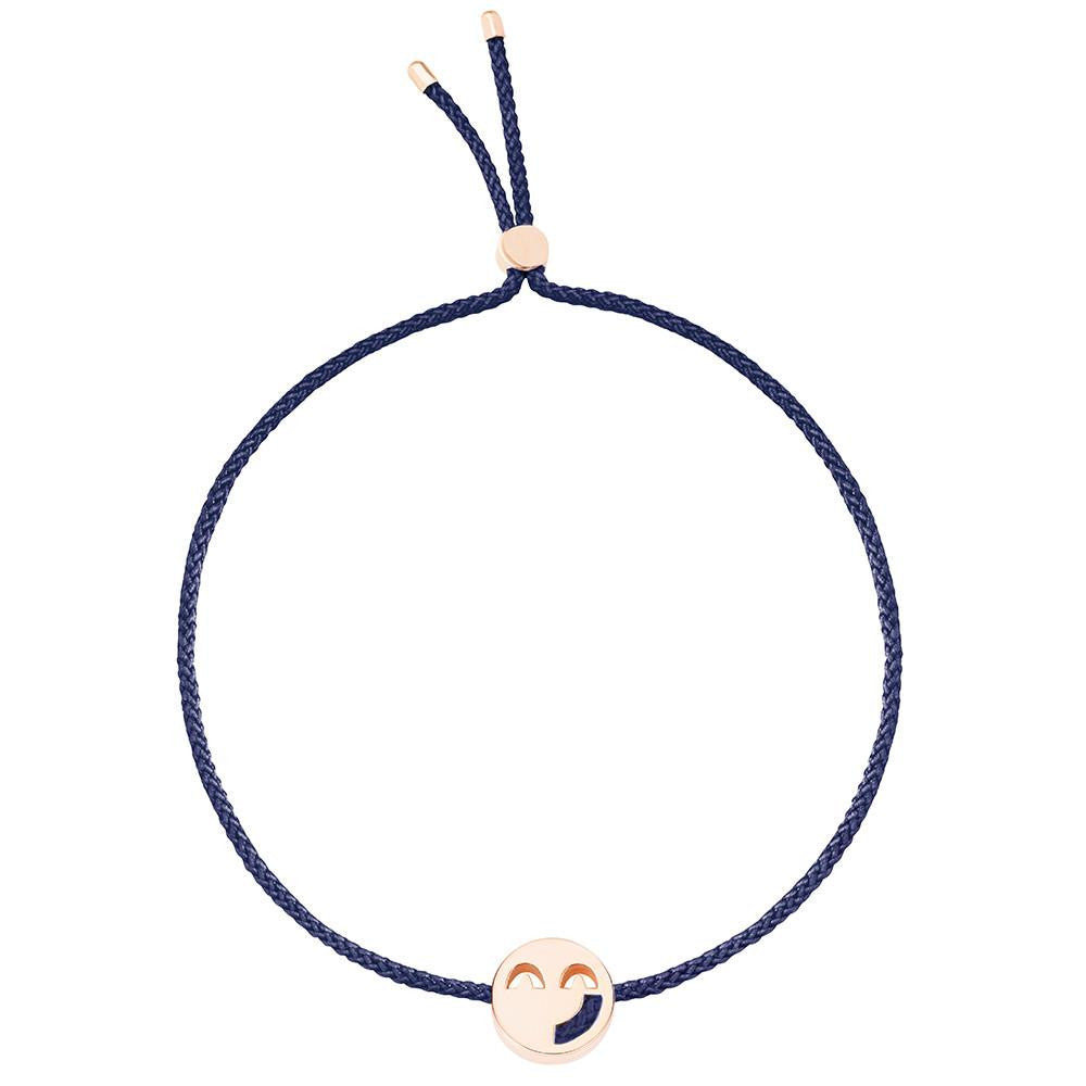 Ruifier Friends Sassy Cord Bracelet Navy Rose Gold