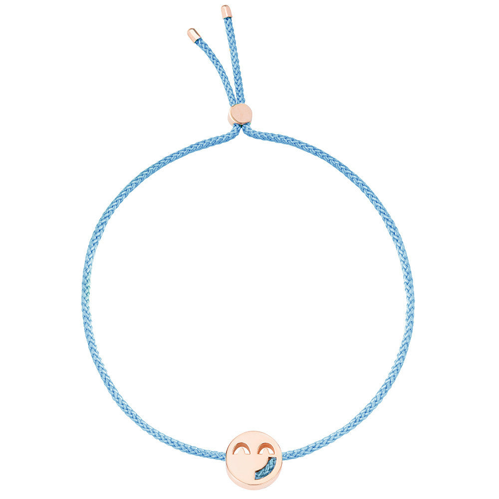 Ruifier Friends Sassy Cord Bracelet Sky Blue Rose Gold