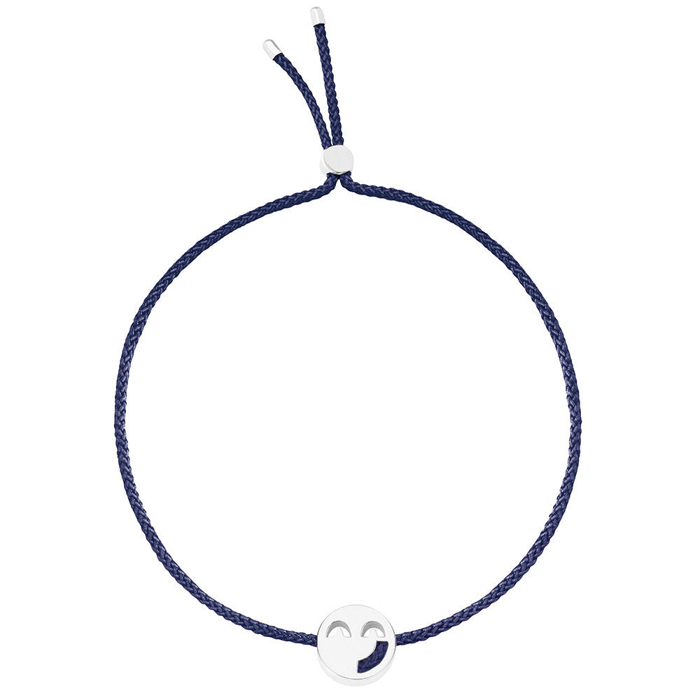 Ruifier Friends Sassy Cord Bracelet Navy Sterling Silver