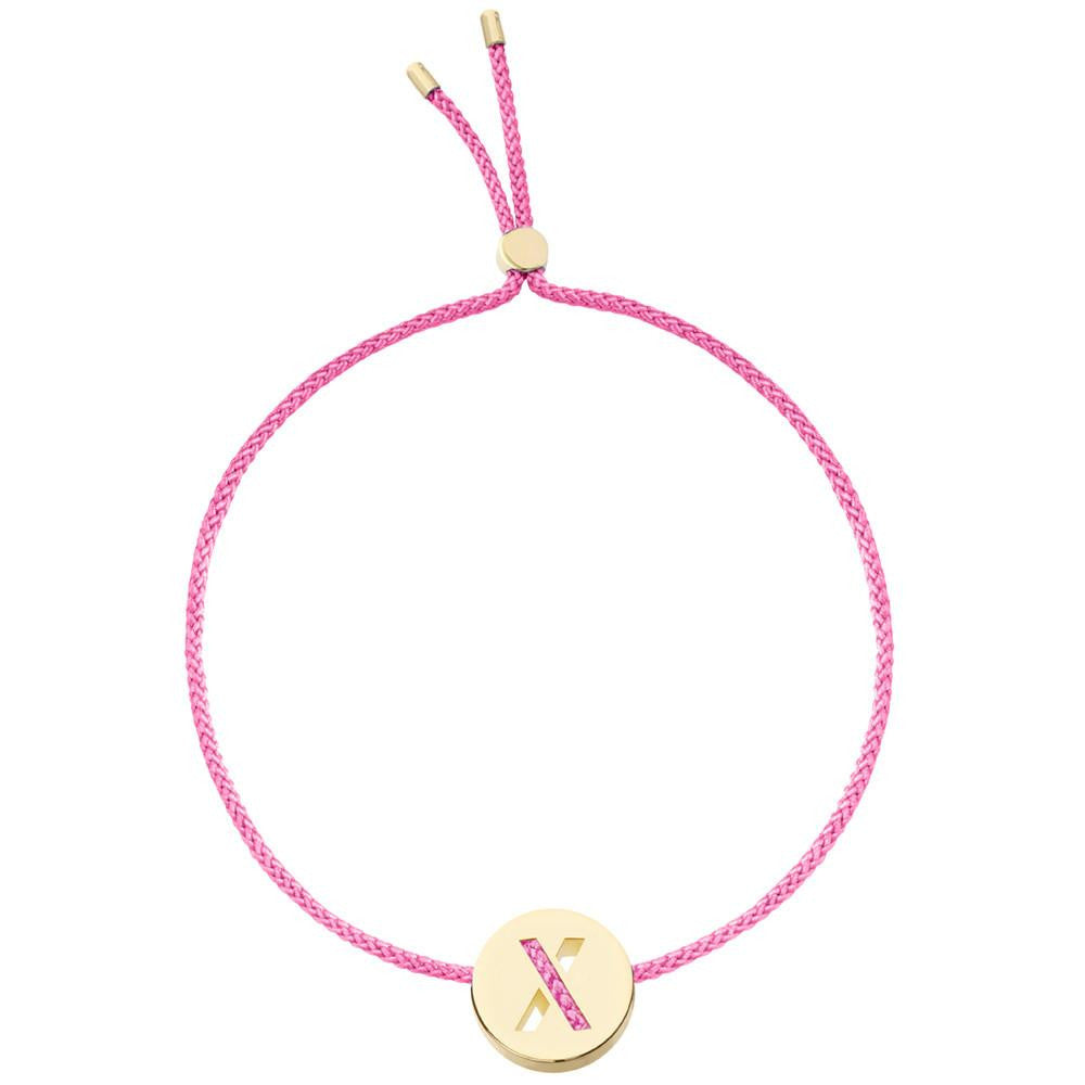 Ruifier ABC's X Cord Bracelet Pink Yellow Gold