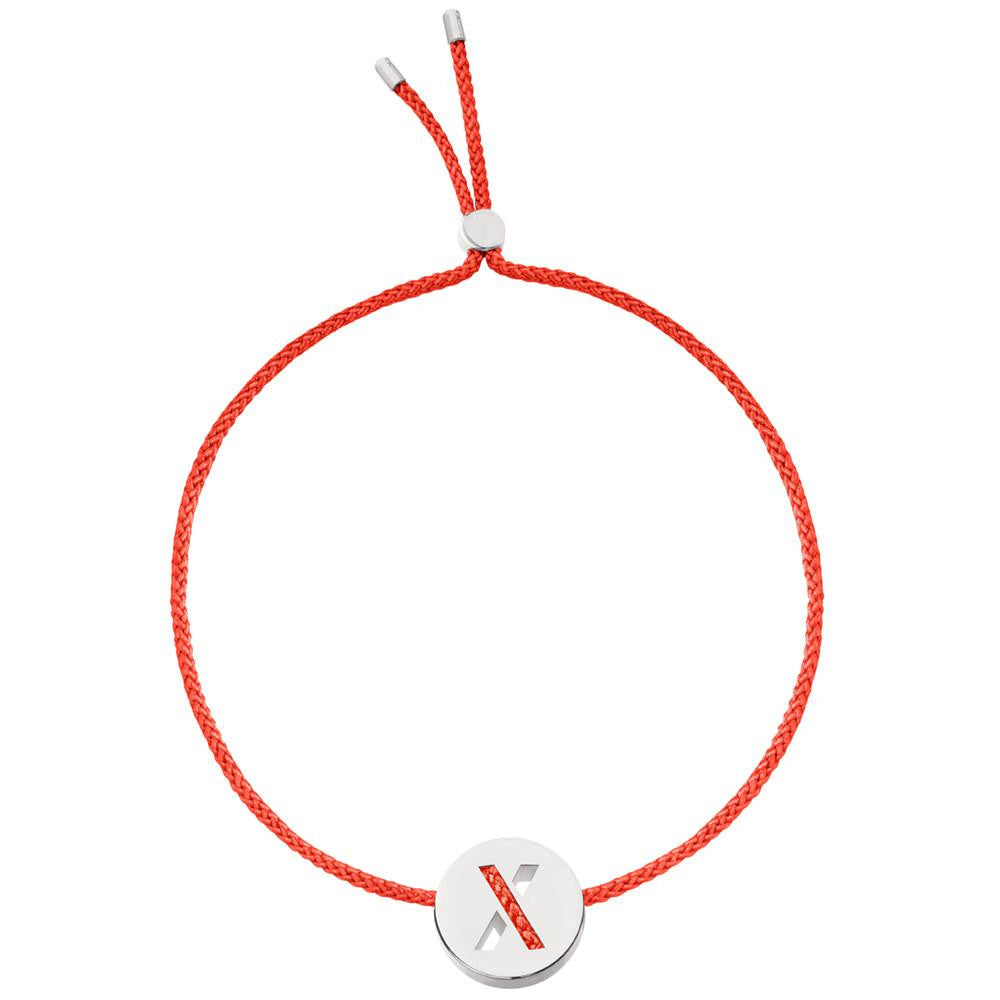 Ruifier ABC's X Cord Bracelet Red Sterling Silver