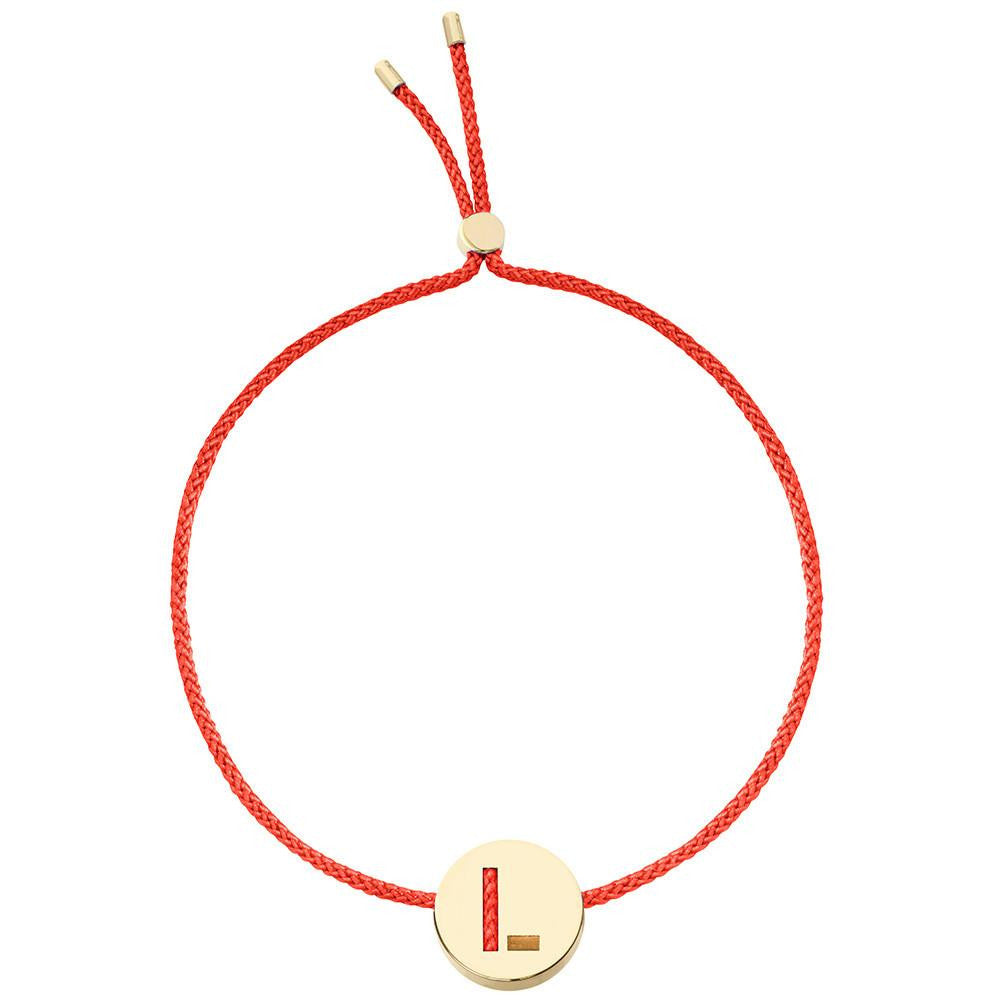 Ruifier ABC's L Cord Bracelet Red Yellow Gold