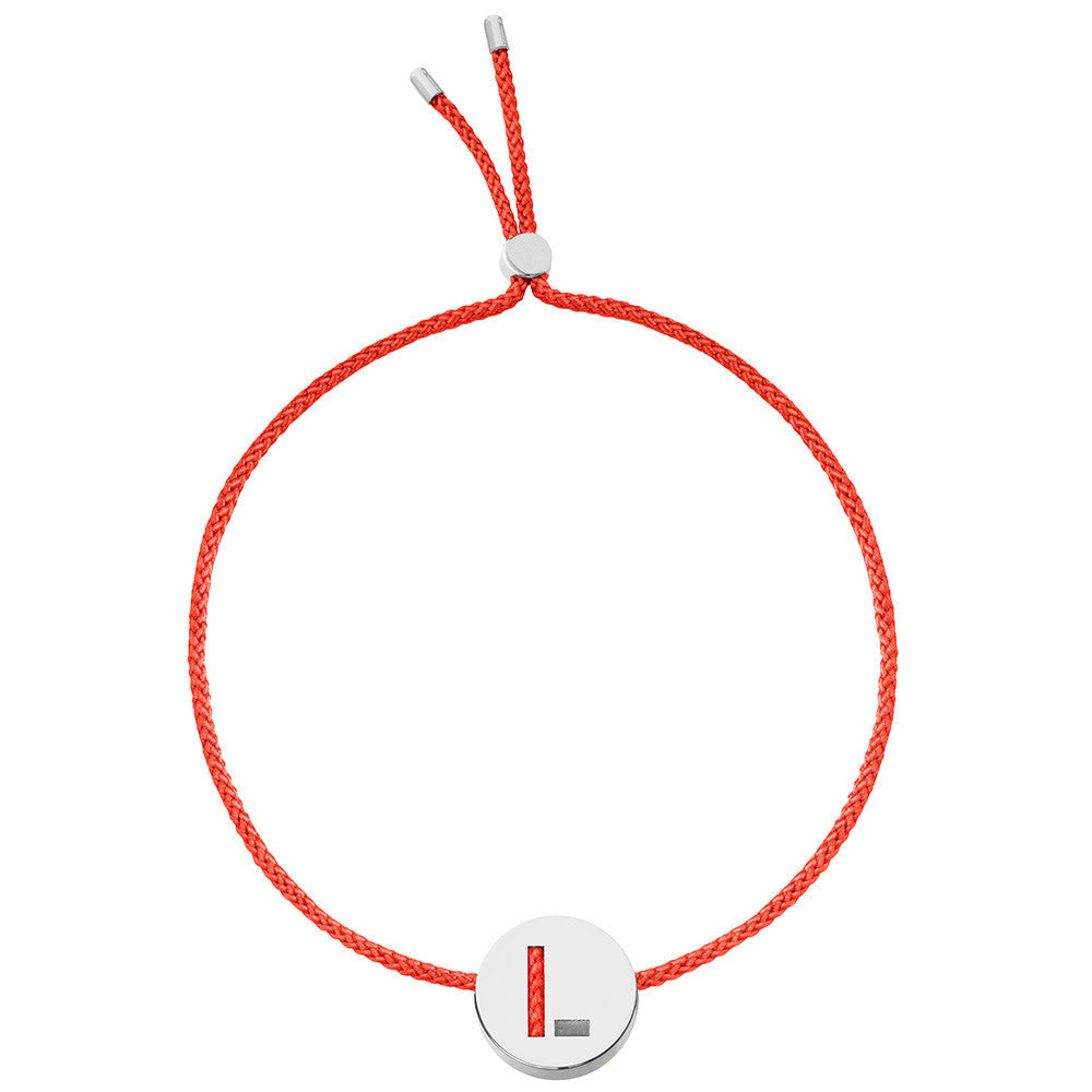 Ruifier ABC's L Cord Bracelet Red Sterling Silver