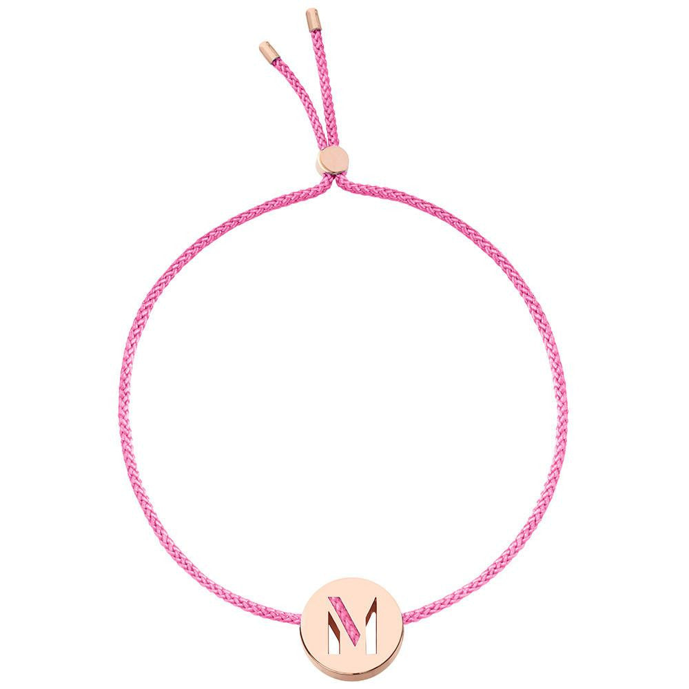 Ruifier ABC's M Cord Bracelet Pink Rose Gold