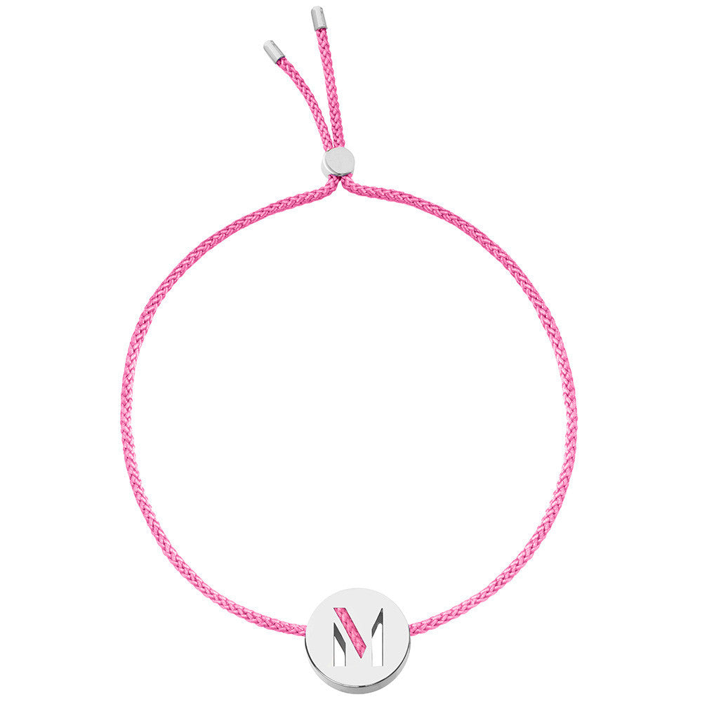 Ruifier ABC's M Cord Bracelet Pink Sterling Silver