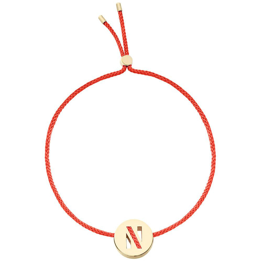 Ruifier ABC's N Cord Bracelet Red Yellow Gold