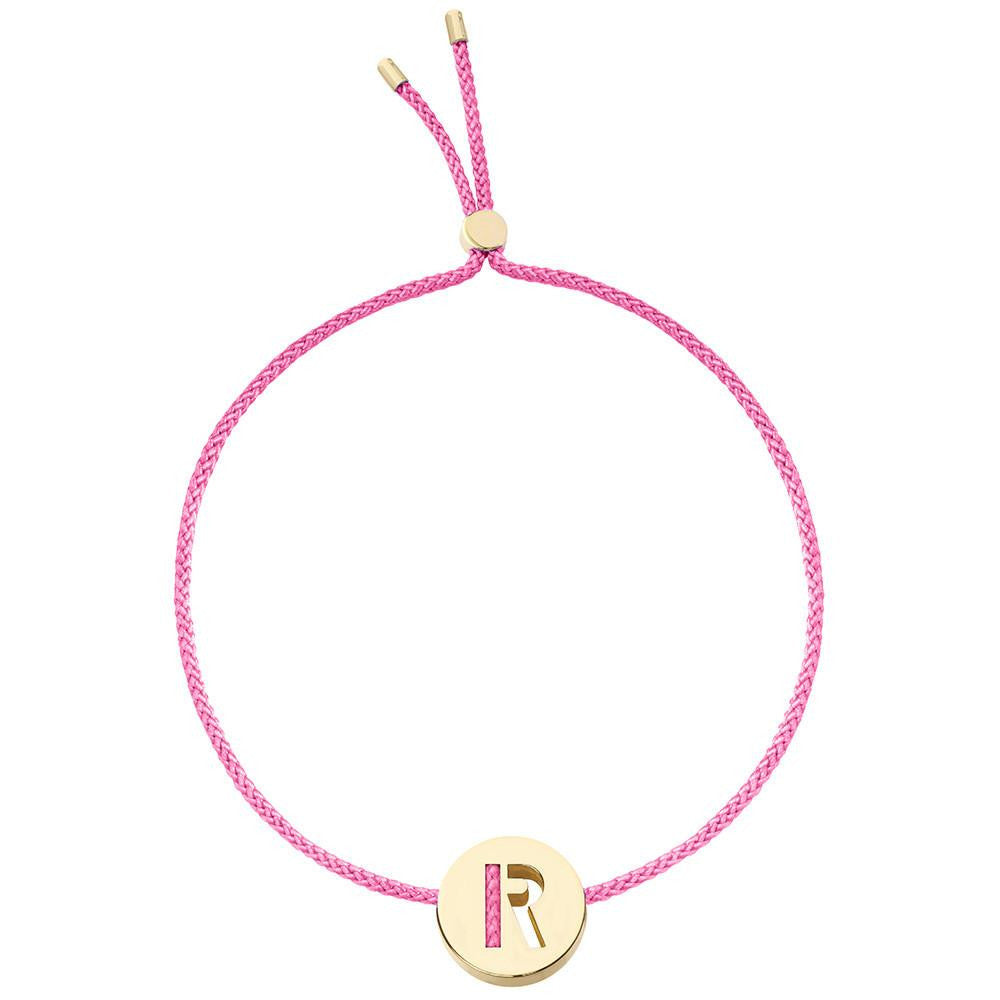 Ruifier ABC's R Cord Bracelet Pink Yellow Gold