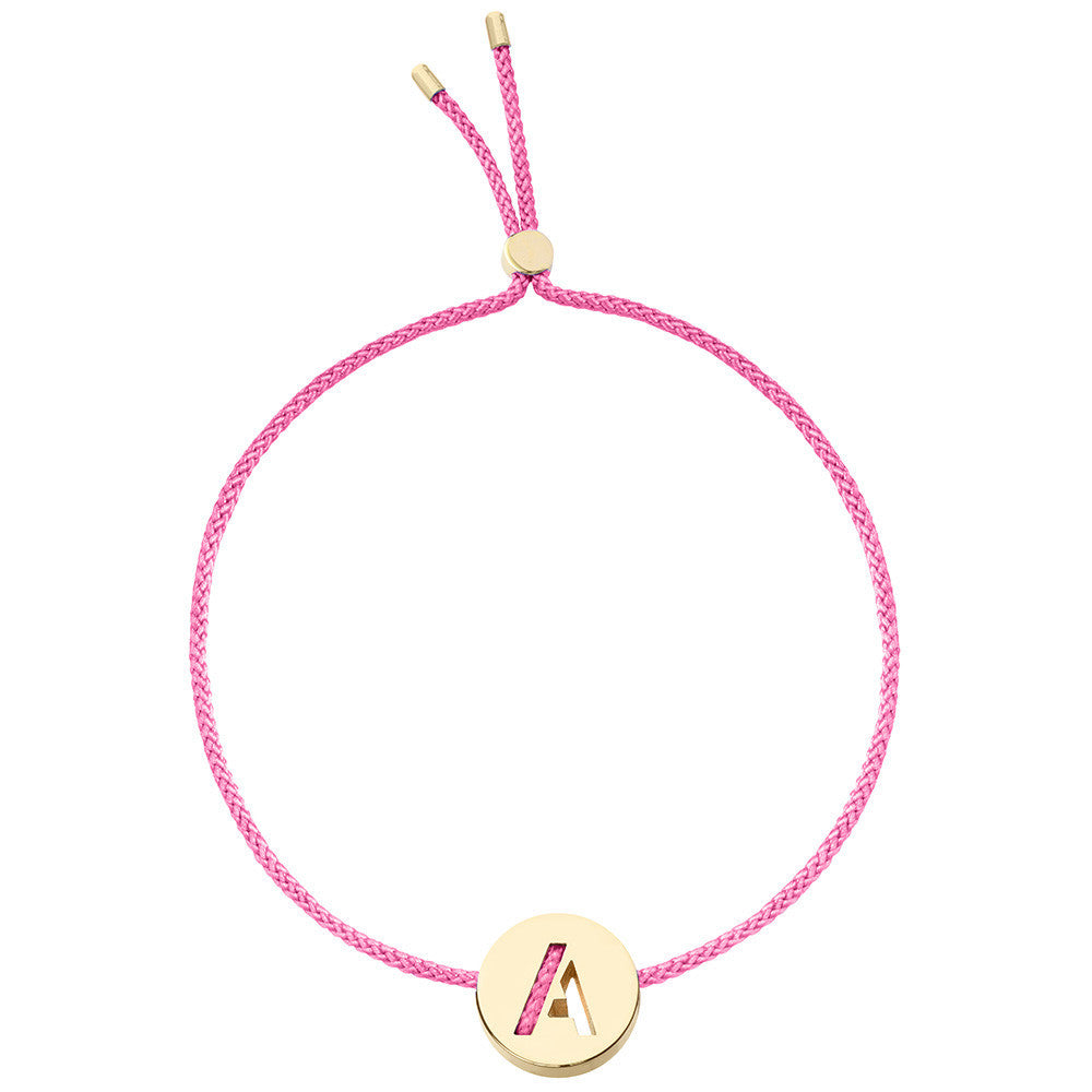 Ruifier ABC's A Cord Bracelet Pink Yellow Gold