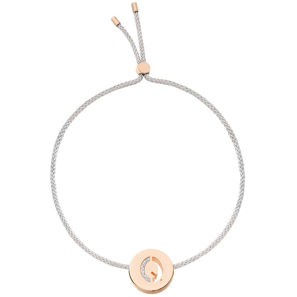 Ruifier ABC's Q Cord Bracelet Light Grey Rose Gold